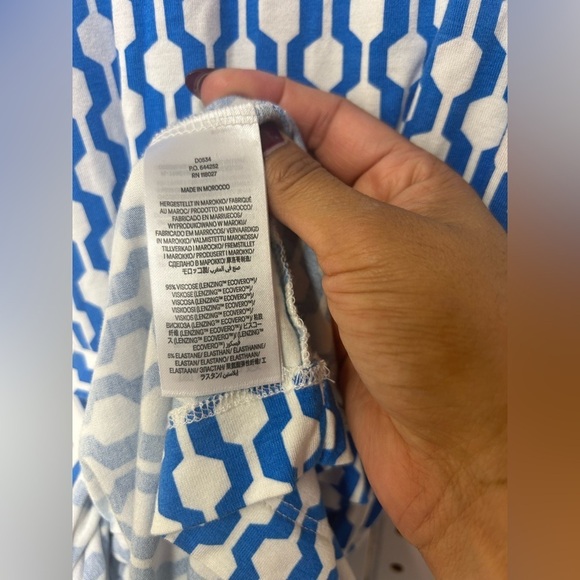 Boden Jersey Knot Moroccan Blue Geo Azure Dress - Picture 7 of 7